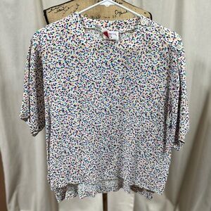 80s Vintage Colorful Polka Dot Women's Top
